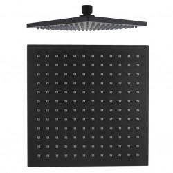 Square 200mm ABS Matte Black Shower Head with Wall Mounted Shower Arm Square 200mm ABS Matte Black Shower Head with Wall Mounted Shower Arm